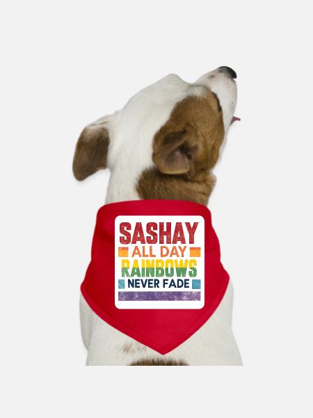LGBTQIA+ Aufkleber Gay Pride Sashay den ganzen Tag - Hunde-Bandana - Rot - Vorne