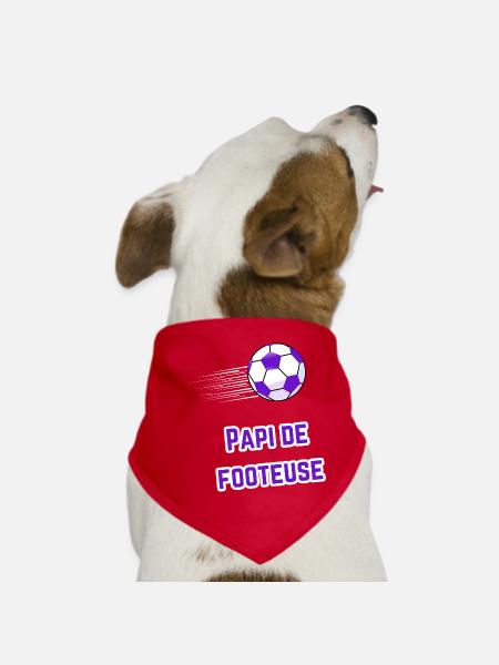 Grandpa Supporter Soccer T-Shirt - Dog Bandana - red - Front