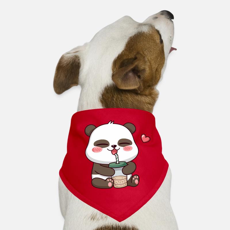 Entzückender Panda trinkt Bubble Tea Hunde-Bandana