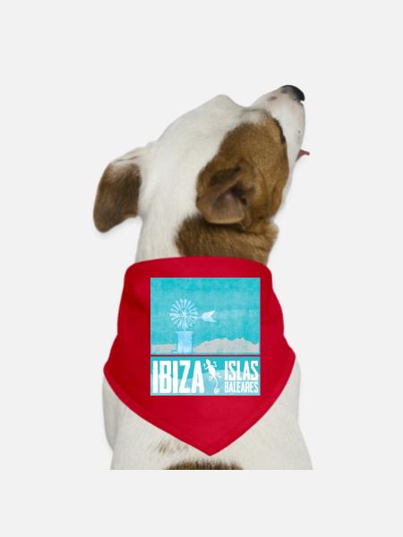 Conception des moulins à vent d’Ibiza - Bandana pour chien - rouge - Devant
