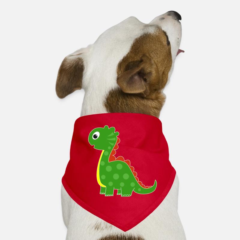 Dino vert avec des points lumineux Bandana pour chien