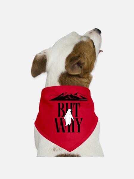 Mais pourquoi Penguin Meme Minimalist Art - Bandana pour chien - rouge - Devant