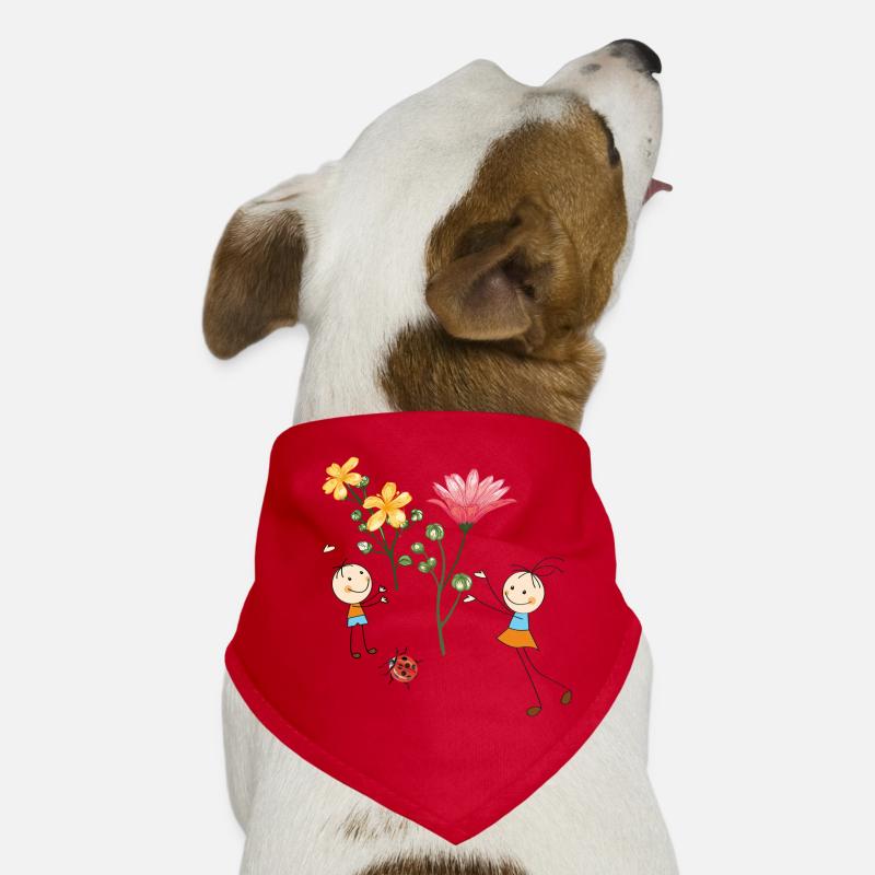 Children's cheering with colorful flowers Dog Bandana