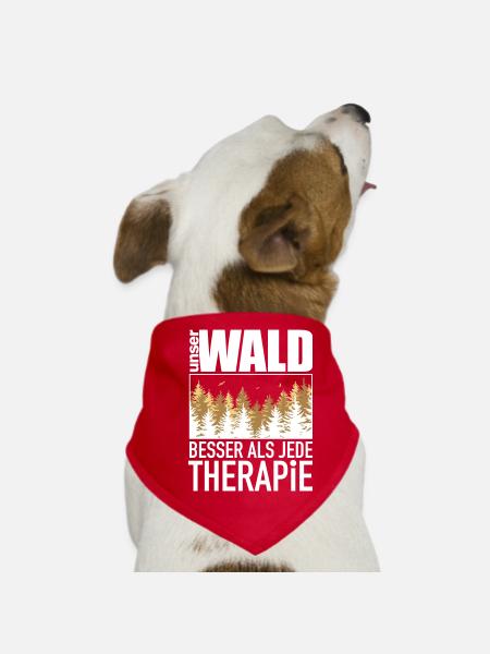 Unser Wald - besser als jede Therapie! Wald Natur - Hunde-Bandana - Rot