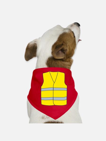 Gilet Jaune - Bandana pour chien - rouge - Devant