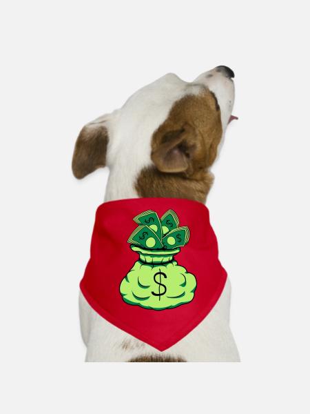 Billets de sac d’argent - Bandana pour chien - rouge - Devant