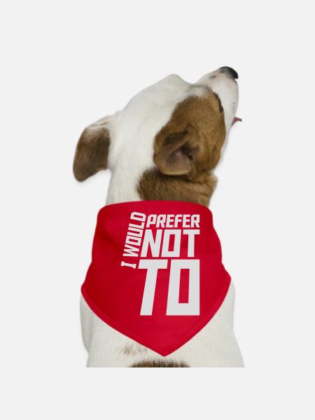 I prefer not to - Dog Bandana - red - Front