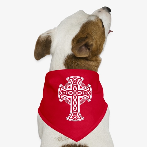 Cruz celta blanca con trenza circular - Pañuelo bandana para perro