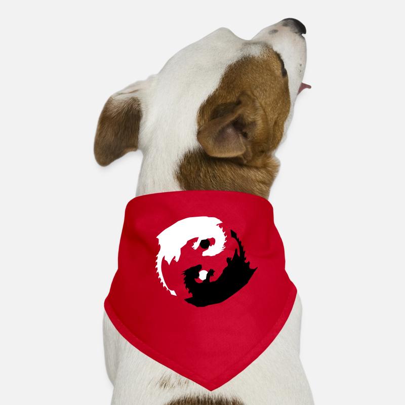 Yin and Yang Dragons with Spheres Dog Bandana