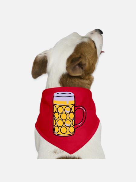 Bierkrug, Schoppen, Maß - Hunde-Bandana - Rot - Vorne