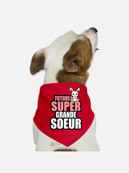 future super grande-soeur - Bandana pour chien - rouge - Devant