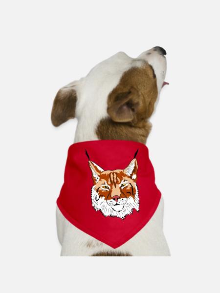 lynx - Dog Bandana - red - Front