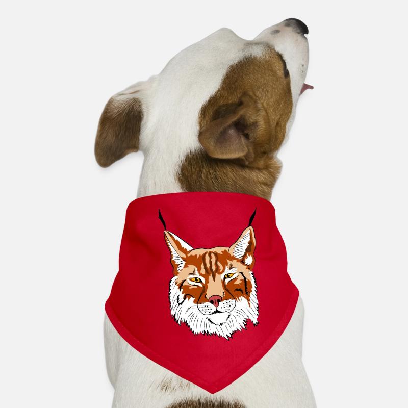 luchs raubtier raubkatze - Hunde-Bandana - Rot