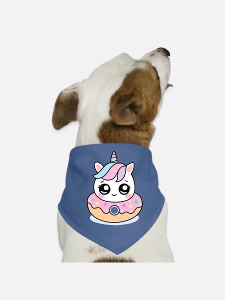 Licorne Donut Kawaii – Sweet Valentine Treat - Bandana pour chien - rouge - Devant