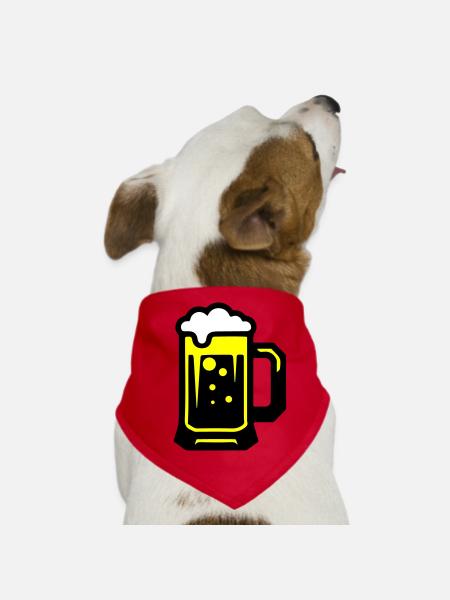 Bier Bierglas Symbol - Hunde-Bandana - Rot - Vorne