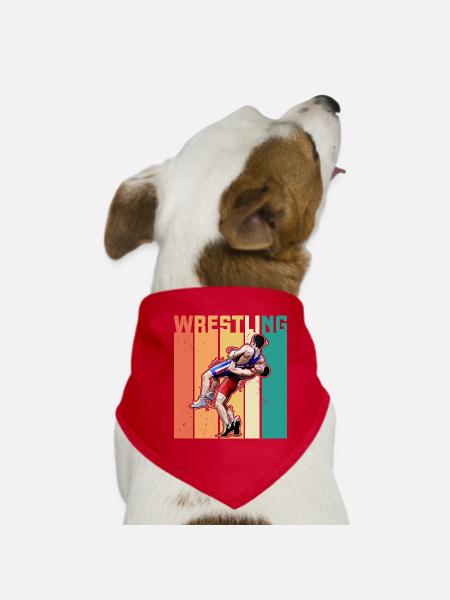 Arts Martiaux Lutte Lutte Lutte - Bandana pour chien - rouge - Devant