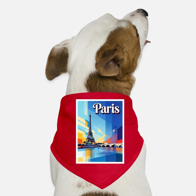 Paris Prism Eiffel - Dog Bandana - red