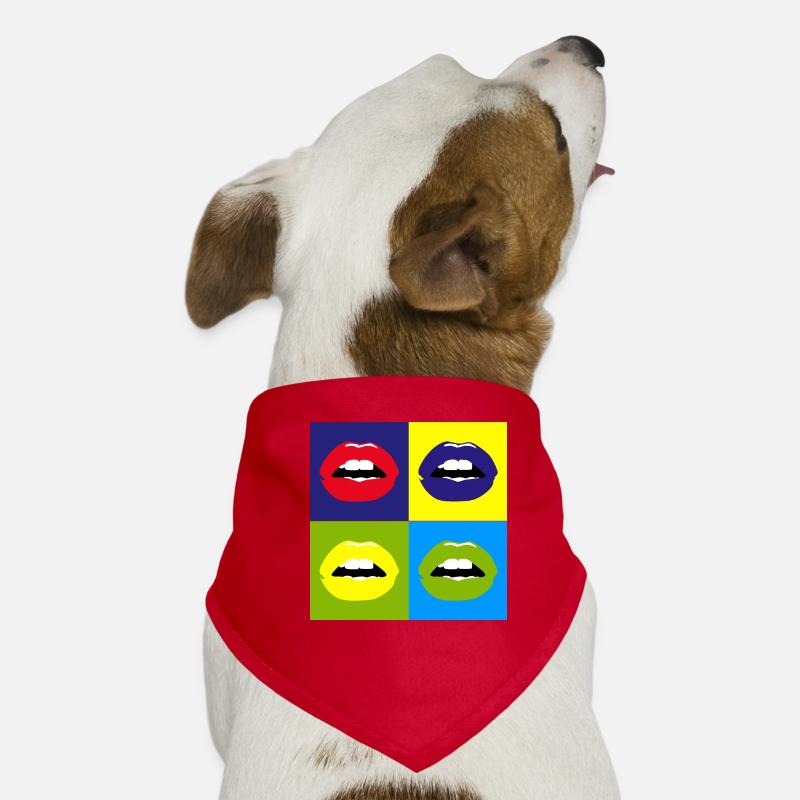 Pop Art / Comic: Kussmund, Lippen, Lippenstift Hunde-Bandana
