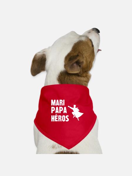 mari papa héros - Bandana pour chien - rouge - Devant