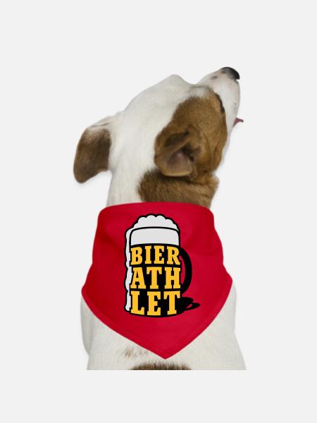 Bierathlet | Beer | Bier - Dog Bandana - red - Front