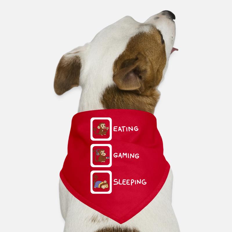 eating gaming sleeping Hunde-Bandana