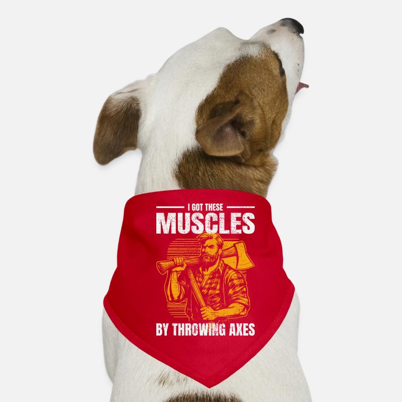Muscle-Forged Mastery: Lumberjack's Axe Throwing Dog Bandana