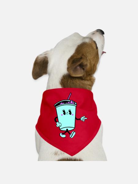 drink cartoon - Hunde-Bandana - Rot - Vorne