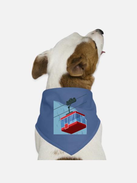 cable car red winter - Dog Bandana - red - Front