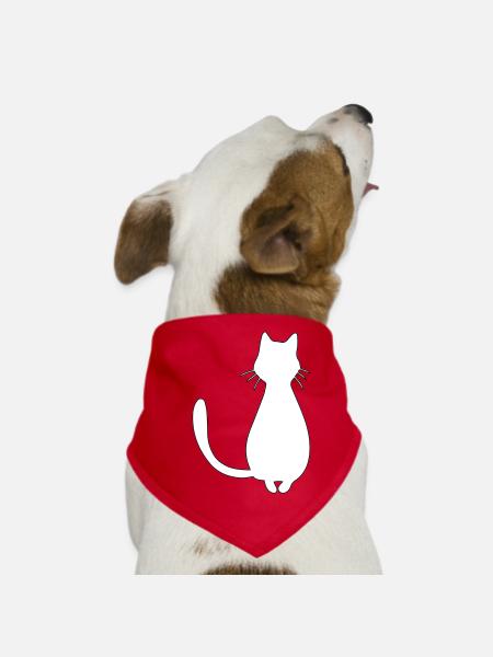 katze - Hunde-Bandana - Rot - Vorne
