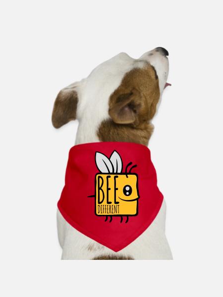 bee different Spruch Zitat - Hunde-Bandana - Rot - Vorne