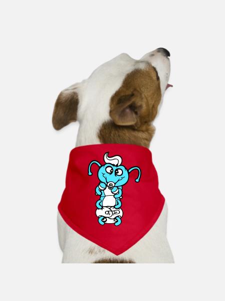 Hochet bébé chenille couche tétine enfant né - Bandana pour chien - rouge - Devant