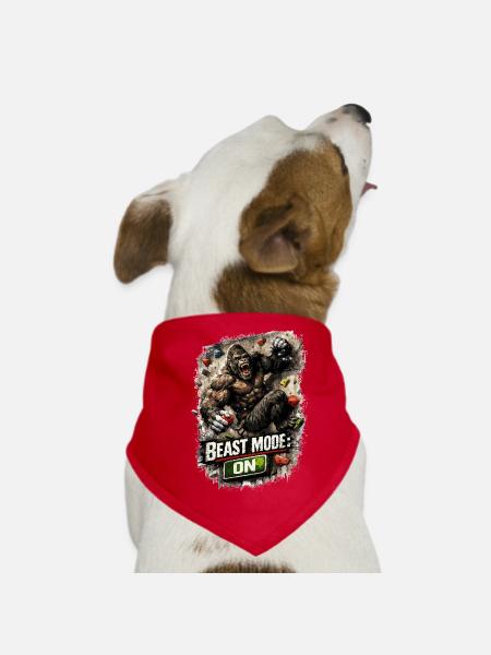 Gorille Mode Bête – Chemise de bloc et d’escalade - Bandana pour chien - rouge - Devant