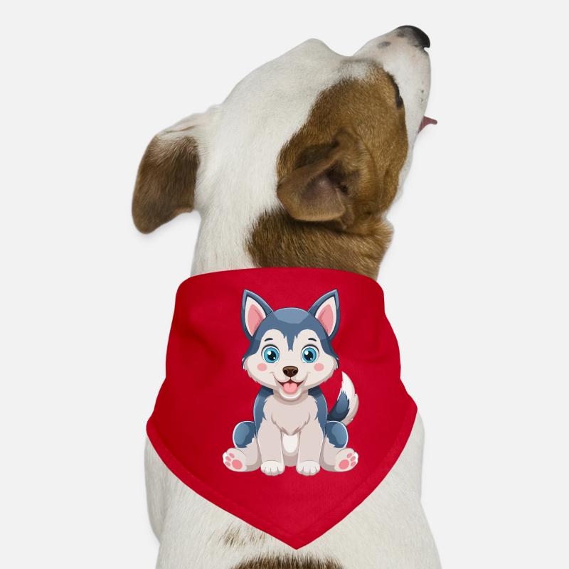 Dessin animé de chiot Husky câlin Bandana pour chien