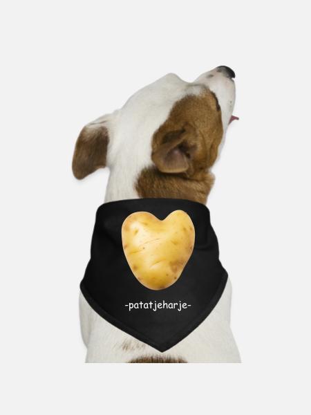 Frites salées. Chemises en dialecte anversois - Bandana pour chien - noir - Devant
