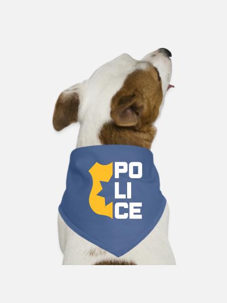 Police (halbierte Dienstmarke) - Hunde-Bandana - Rot - Vorne