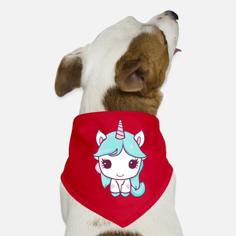 La jolie licorne kawaii s’assoit et est heureuse Bandana pour chien