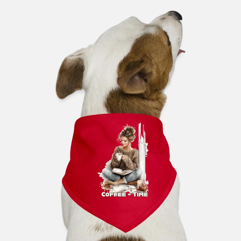 Kaffeezeit 1 - Hunde-Bandana - Rot