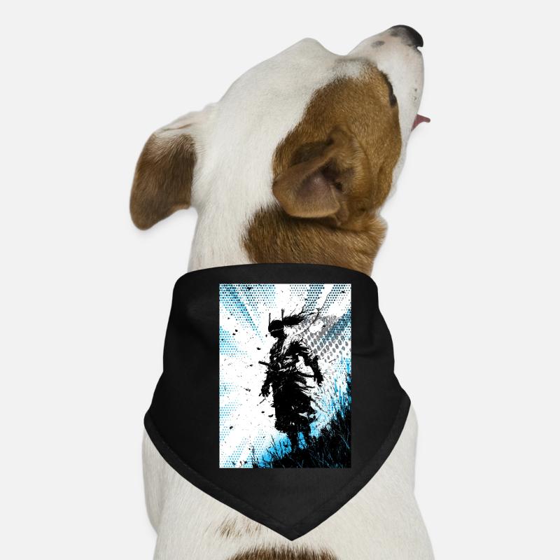 Ronin Storm Blue -Samurai Wind Japanese Modern Dog Bandana