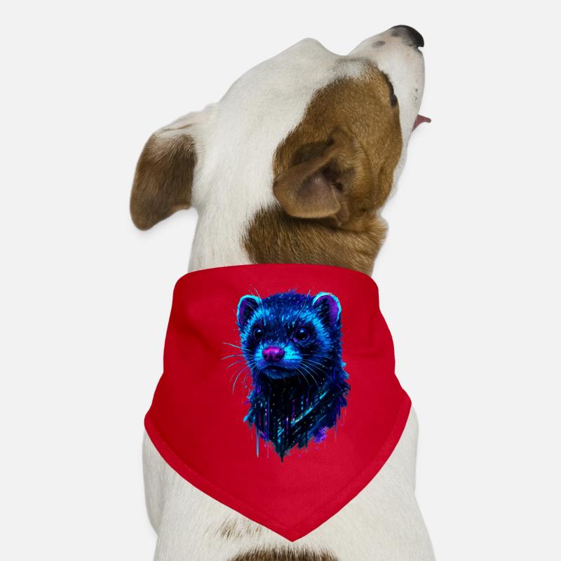 Kosmisches Frettchen mit Neonlichtblitzen Hunde-Bandana