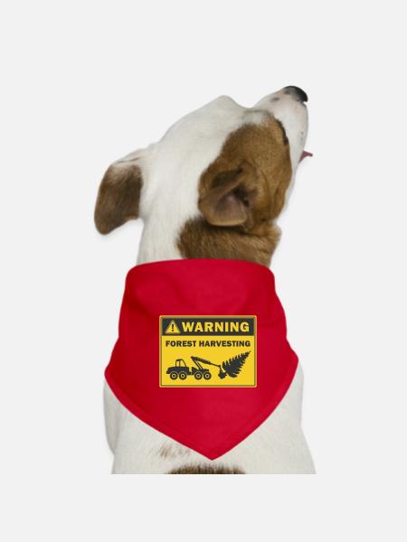 Waldernte Warnung Symbol für den Holzernter - Hunde-Bandana - Rot - Vorne
