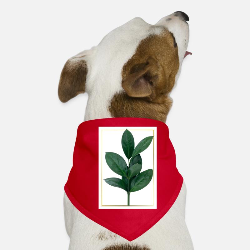 Branche verte avec bordure dorée Bandana pour chien