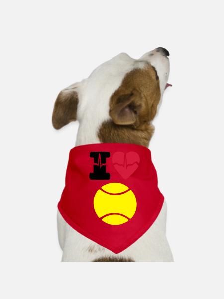 I love tennis - Bandana pour chien - rouge - Devant