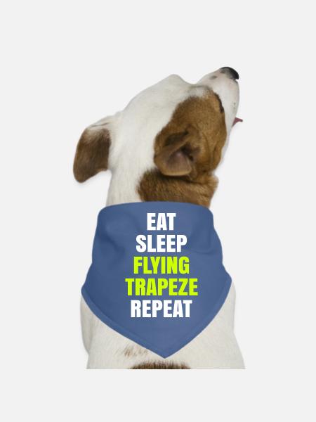 Eat Sleep Flying Trapeze Repeat Akrobat Gymnastik - Hunde-Bandana - Rot - Vorne