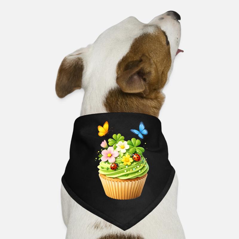 Cupcake de printemps avec des fleurs Bandana pour chien