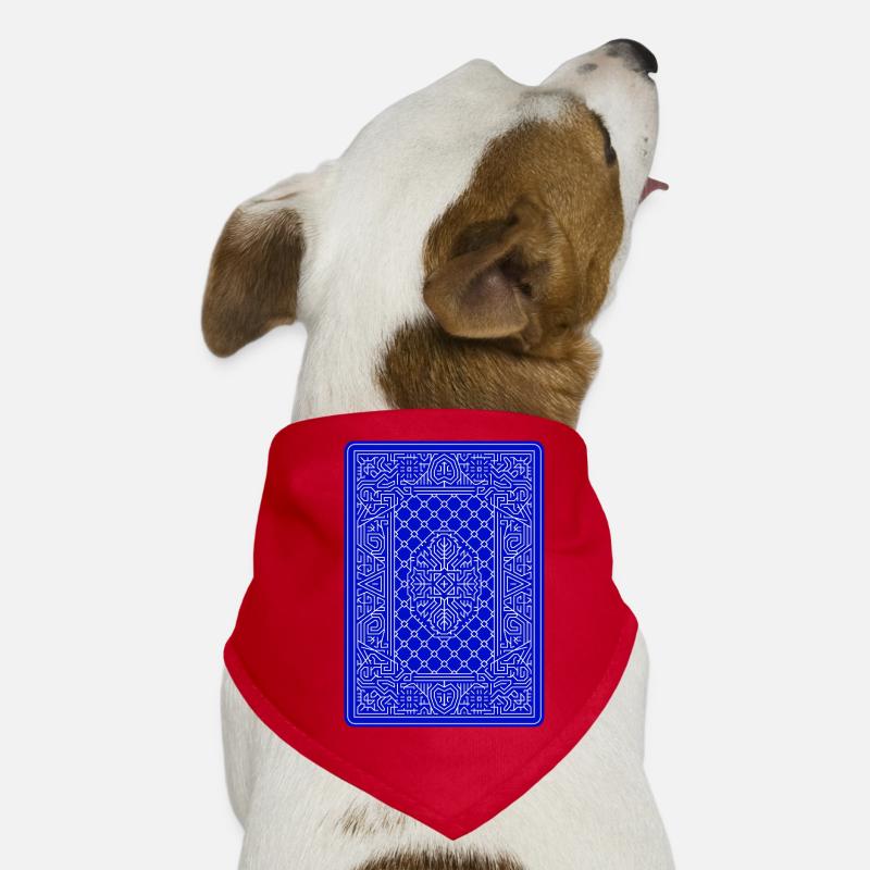 Geometric Playing Card Vector Art Blue Dog Bandana