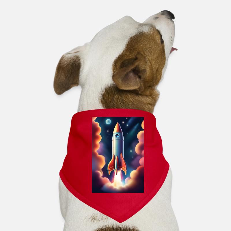 Rocket ship flying to space Dog Bandana