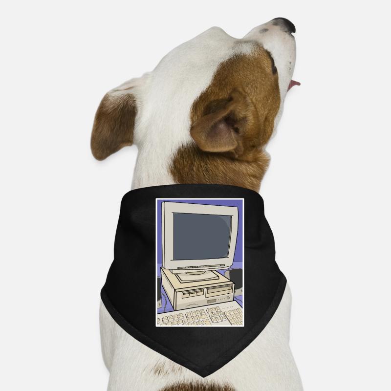 Retro Computer Desktop Setup Dog Bandana
