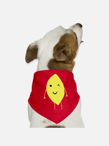 Zitrone blinzeln - Hunde-Bandana - Rot - Vorne