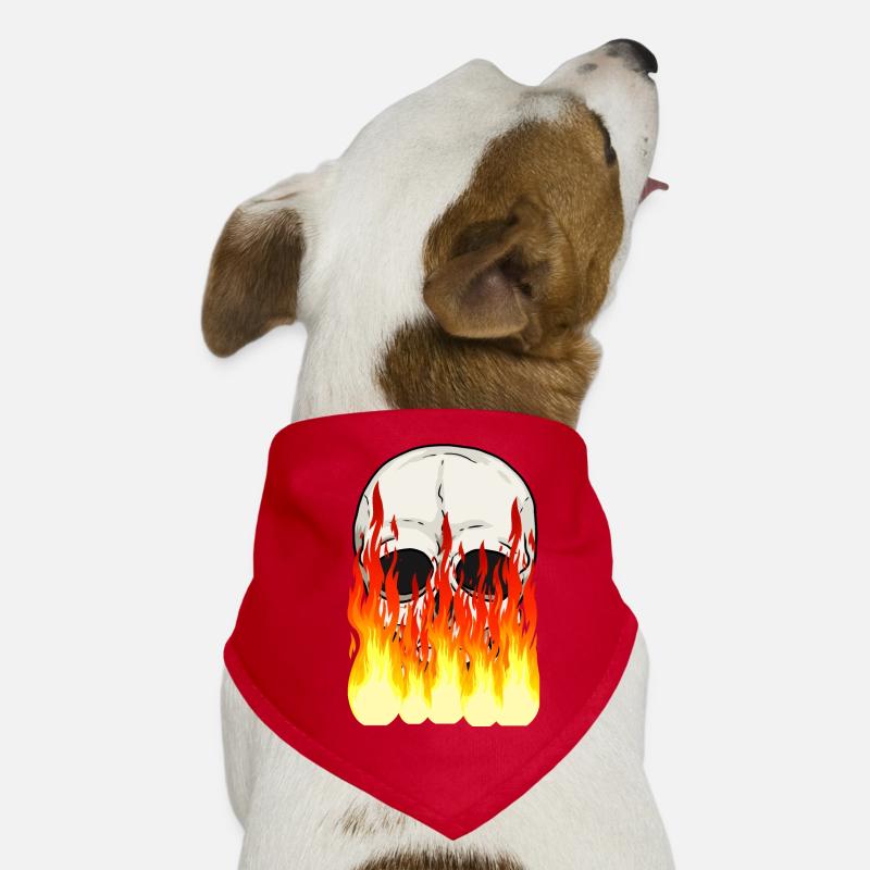 Skull Skull Horror Halloween Fire Flames Dog Bandana