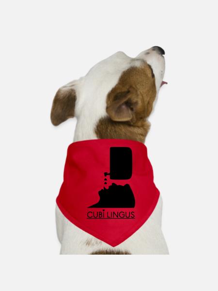 CUBI LINGUS! - Dog Bandana - red - Front